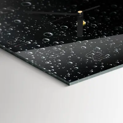Moderne wandklok glas vierkant Druppels