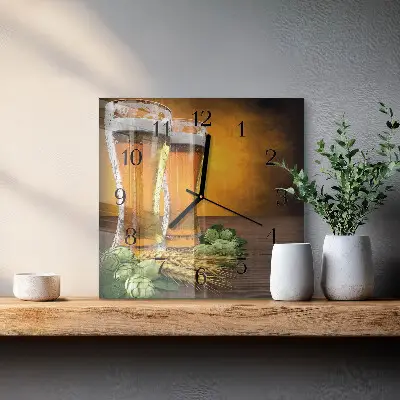 Decoratieve glazen klok vierkant Glazen bier