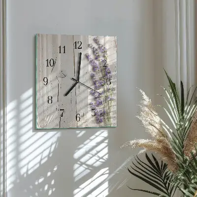 Moderne wandklok glas vierkant Lavendel
