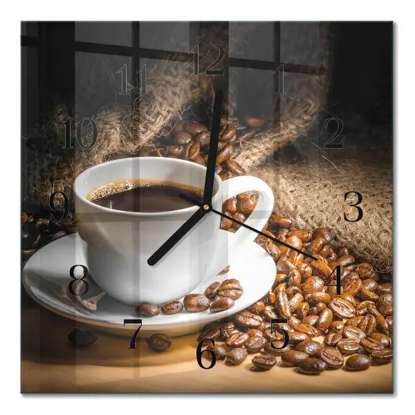 Decoratieve glazen klok vierkant Koffie