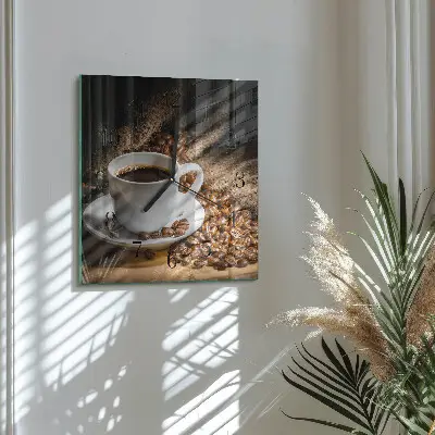Decoratieve glazen klok vierkant Koffie