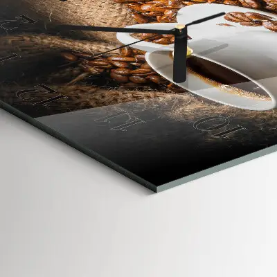 Decoratieve glazen klok vierkant Koffie