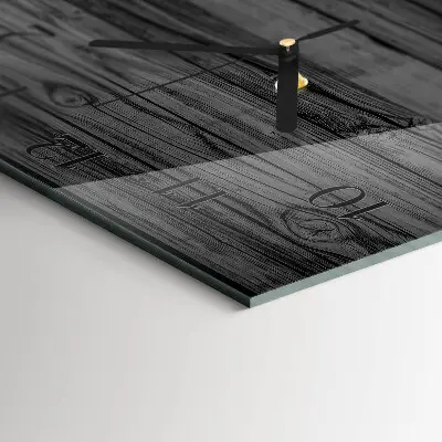Vierkante glazen klok Hout