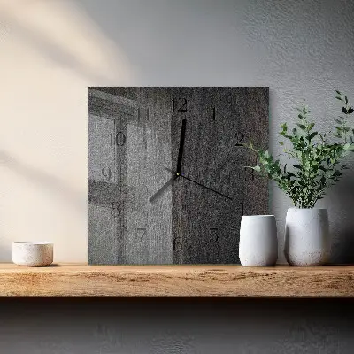 Vierkante glas klok Hout