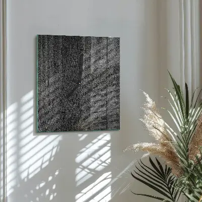 Vierkante glas klok Hout