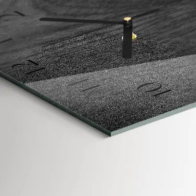 Vierkante glas klok Hout