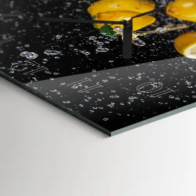 Decoratieve glazen klok vierkant Citroenen