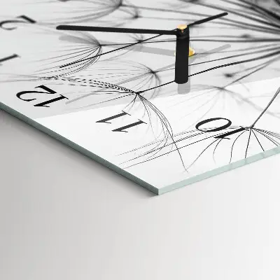 Moderne wandklok glas vierkant Paardebloem