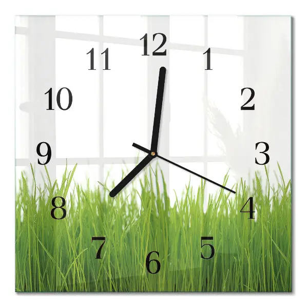 Decoratieve glazen klok vierkant Gras