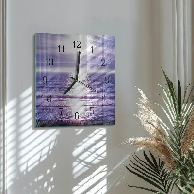 Moderne wandklok glas vierkant Zee