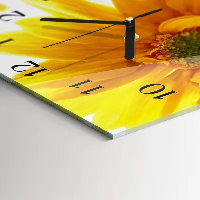 Vierkante glazen klok Bloem