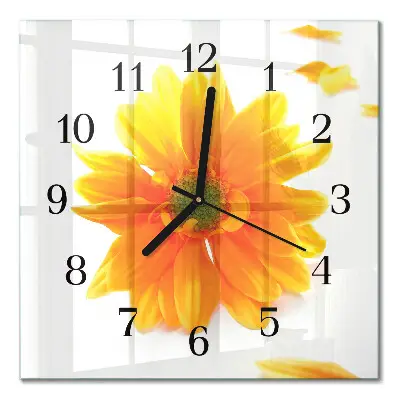 Decoratieve glazen klok vierkant Bloem