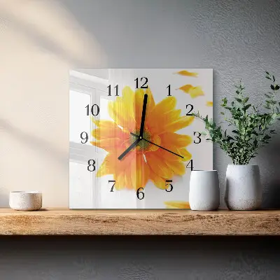 Decoratieve glazen klok vierkant Bloem