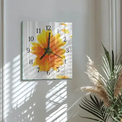 Decoratieve glazen klok vierkant Bloem
