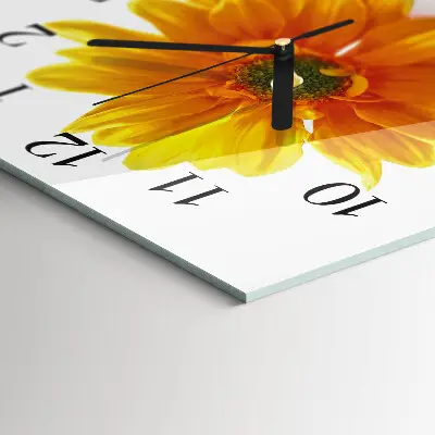 Decoratieve glazen klok vierkant Bloem