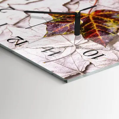 Vierkante glas klok Esdoornblad