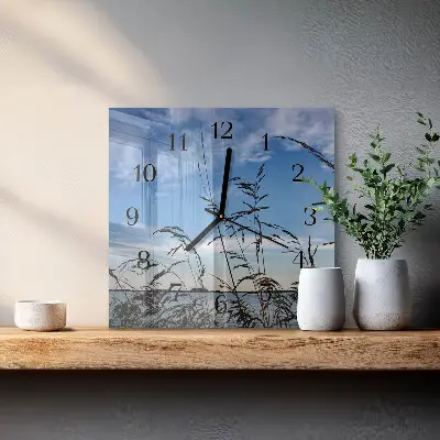 Decoratieve glazen klok vierkant Gras