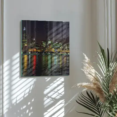 Moderne wandklok glas vierkant Horizon