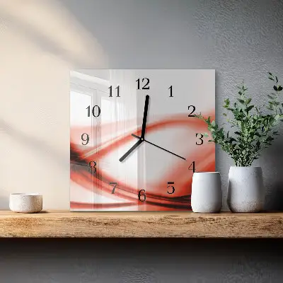 Decoratieve glazen klok vierkant Abstracte lijnen