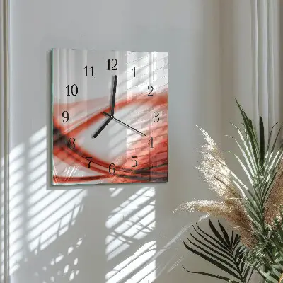 Decoratieve glazen klok vierkant Abstracte lijnen