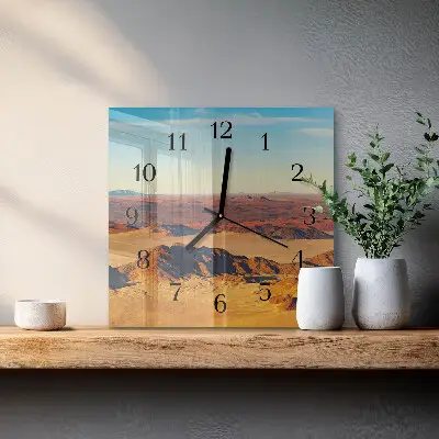 Moderne wandklok glas vierkant Woestijn