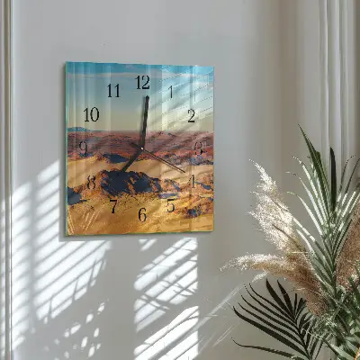 Moderne wandklok glas vierkant Woestijn
