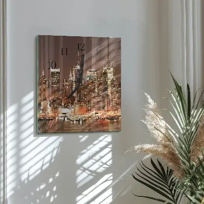 Decoratieve glazen klok vierkant Horizon