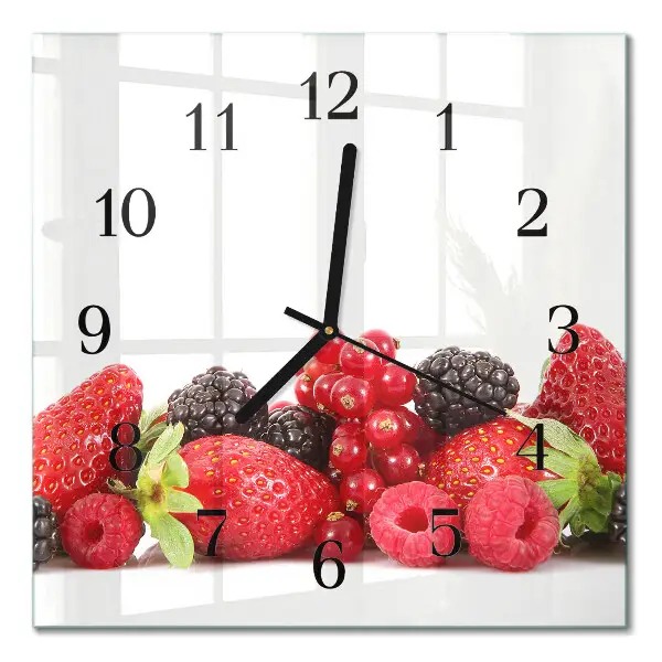 Vierkante glazen klok Fruit
