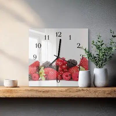 Vierkante glazen klok Fruit