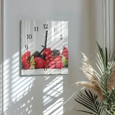 Vierkante glazen klok Fruit