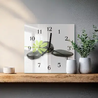 Decoratieve glazen klok vierkant Stenen