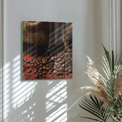 Vierkante glazen klok Koffiebonen