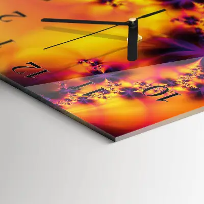 Moderne wandklok glas vierkant Bloemen