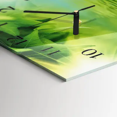 Decoratieve glazen klok vierkant Bladeren