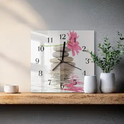 Vierkante glas klok Stenen