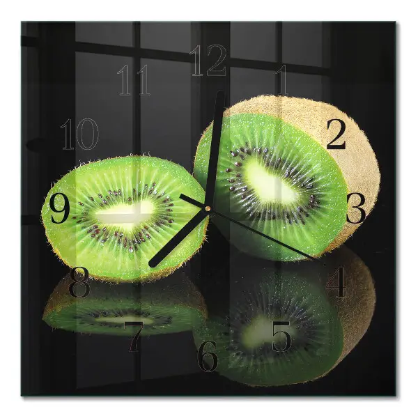 Decoratieve glazen klok vierkant Kiwi
