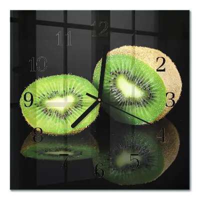 Decoratieve glazen klok vierkant Kiwi