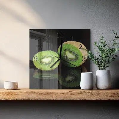 Decoratieve glazen klok vierkant Kiwi
