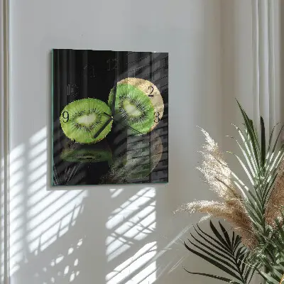 Decoratieve glazen klok vierkant Kiwi
