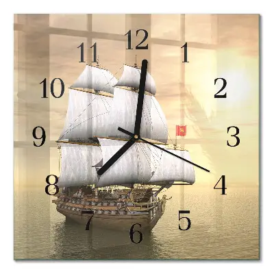 Moderne wandklok glas vierkant Schip