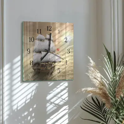 Moderne wandklok glas vierkant Schip