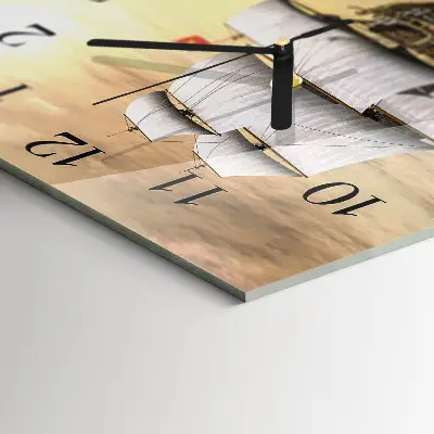 Moderne wandklok glas vierkant Schip