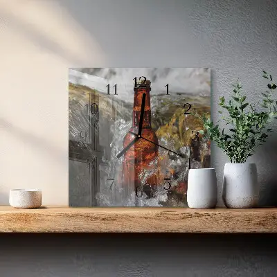 Vierkante glazen klok Bier