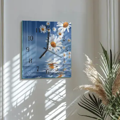 Decoratieve glazen klok vierkant Bloem