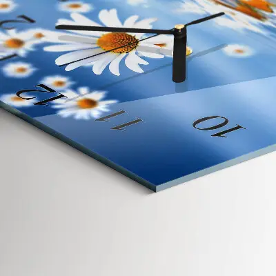 Decoratieve glazen klok vierkant Bloem