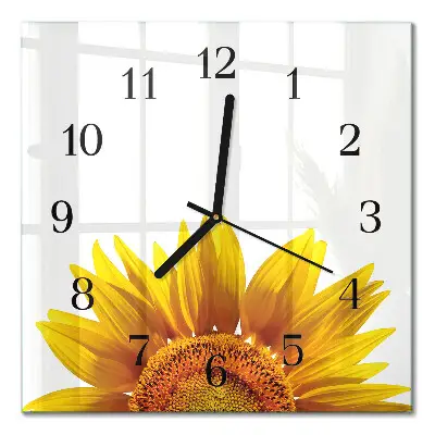 Moderne wandklok glas vierkant Bloem