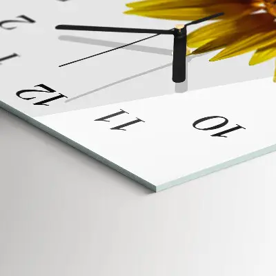 Moderne wandklok glas vierkant Bloem