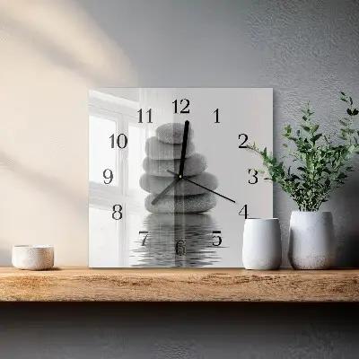 Decoratieve glazen klok vierkant Stenen