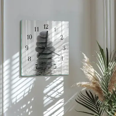 Decoratieve glazen klok vierkant Stenen