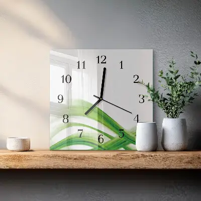 Decoratieve glazen klok vierkant Abstracte golf